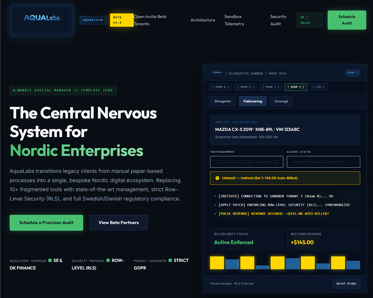 AQUALabs Platform Interface Screenshot
